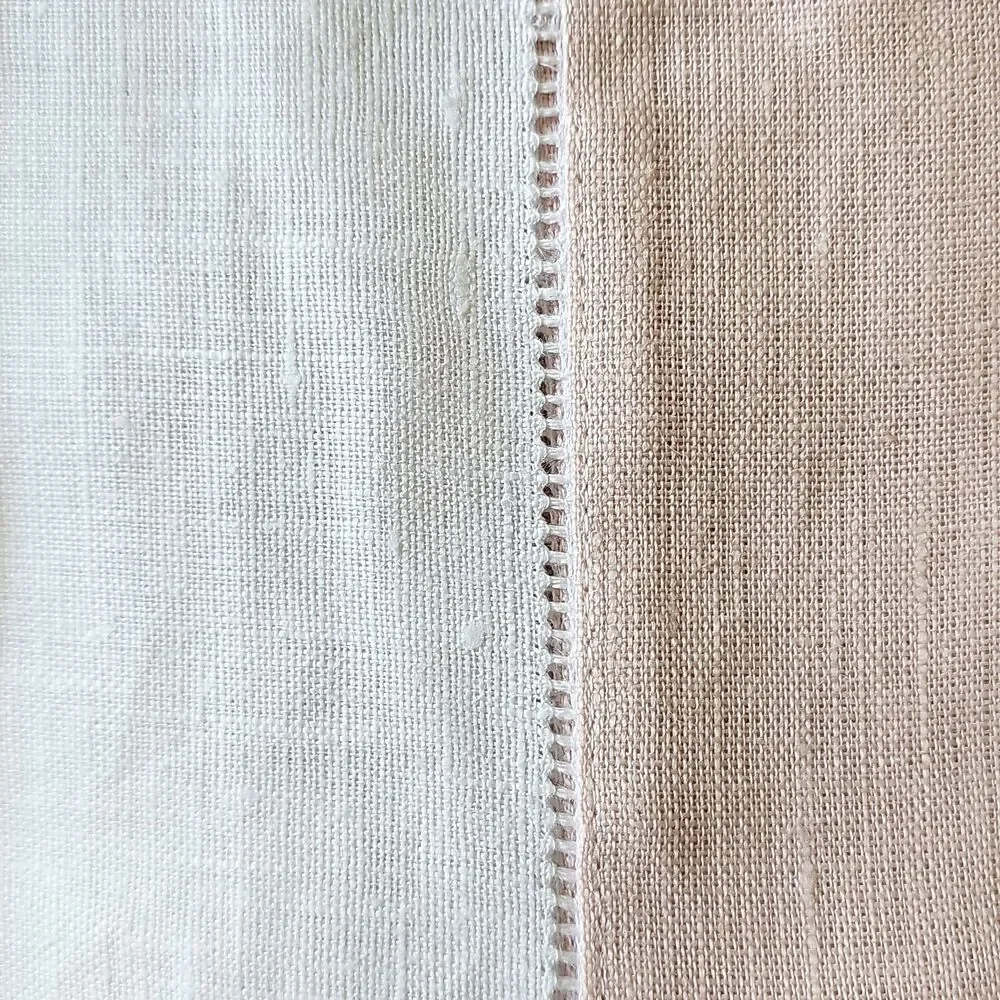 SFERRA Pure Linen Hemstitched Napkins & Placemats NEW White Petal Pink Gingham